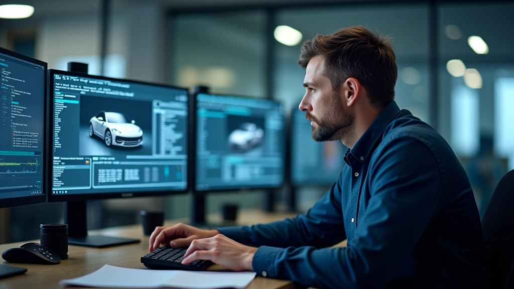 Redakcijas darba vieta ar datiem par automobiļiem un modeli apskates